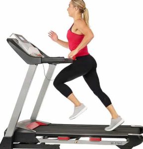 Sunny Health & Fitness Folding Electric Treadmill with Laptop Holder